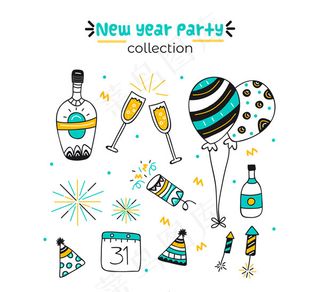 手绘可爱新年元素