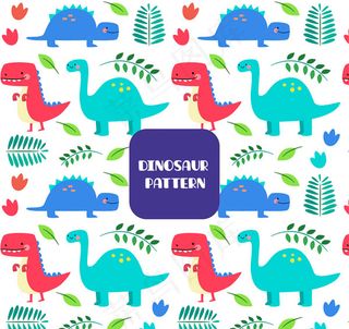 恐龙和树叶背景