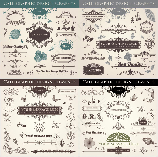 欧式复古设计元素,背景元素