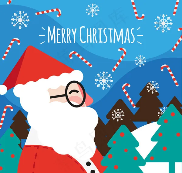 圣诞老人侧脸ai矢量模版下载