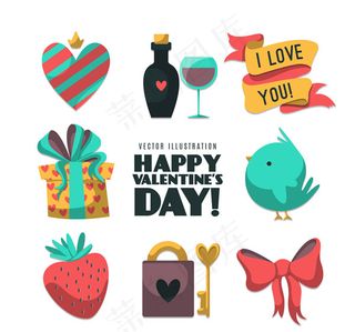 卡通情人节元素