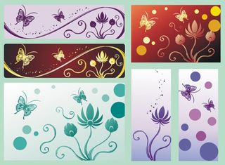 矢量精美蝴蝶花