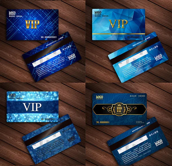 蓝色商务会员卡ai矢量模版下载
