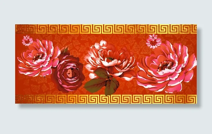 中国风牡丹花psd模版下载