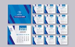 2019商务风日历,背景元素