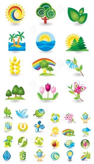 生态自然图标,免抠元素
