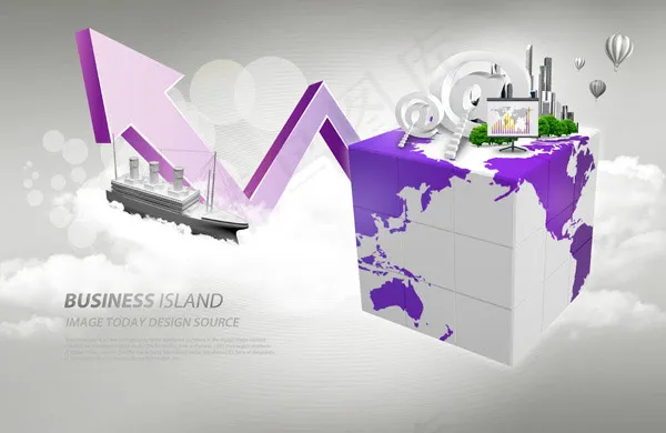 箭头与几何体psd模版下载