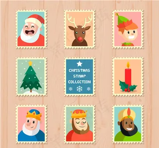 圣诞元素邮票