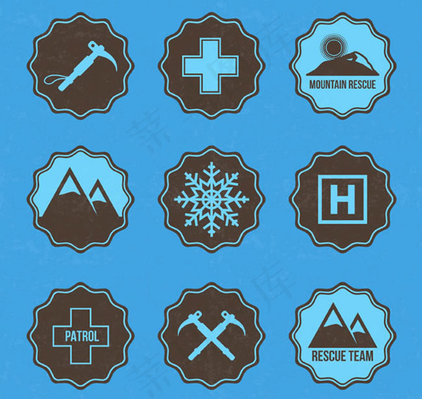 登山救援元素标签