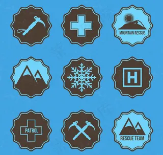 登山救援元素标签