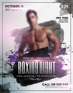 拳击之夜酒吧海报