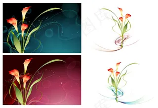 梦幻花朵矢量13