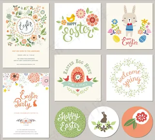 复活节卡通贺卡