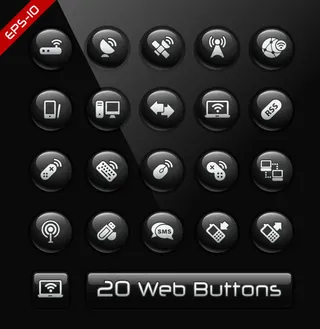 网页按钮图标,免抠元素