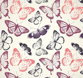 蝴蝶无缝背景矢量