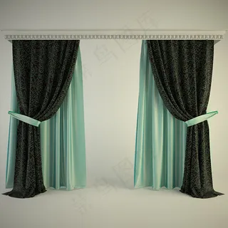 欧式窗帘3D模型