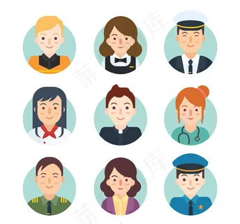 微笑职业人物头像