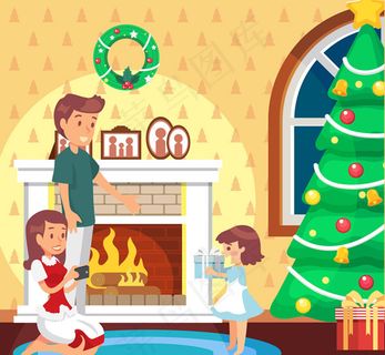 圣诞节三口之家