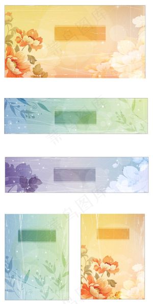 怀旧风格花朵背景,背景元素