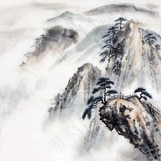 水墨山峰图片