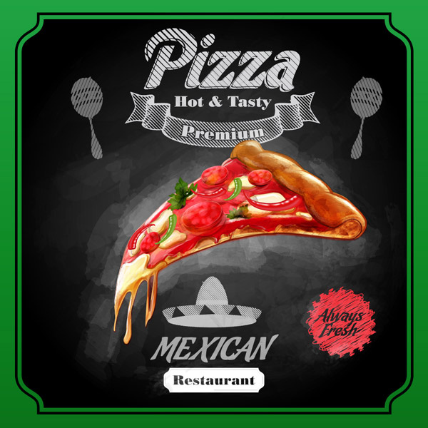 餐馆披萨海报