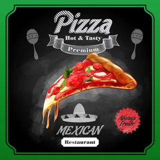餐馆披萨海报