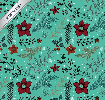 圣诞植物无缝背景