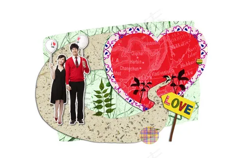 举着牌的情侣