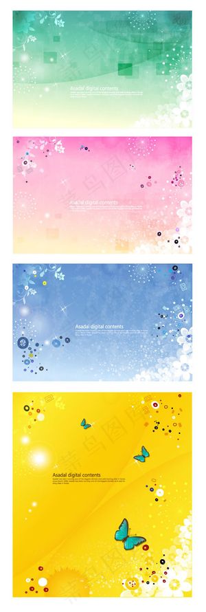 素雅花朵背景,背景元素