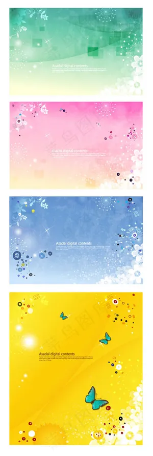 素雅花朵背景,背景元素