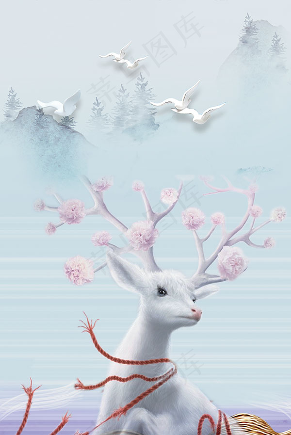 简约麋鹿设计背景(3161X4724(DPI:200))psd模版下载