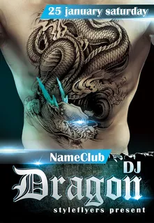 人物纹身酒吧海报