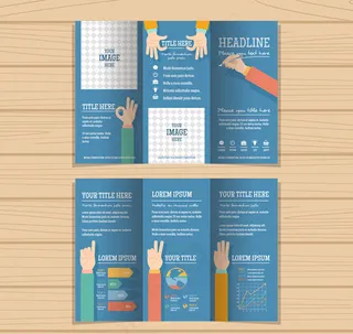 手臂商务三折页