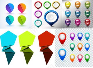 立体定位图标,免抠元素