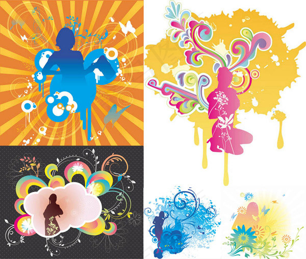 喷溅图案与人物