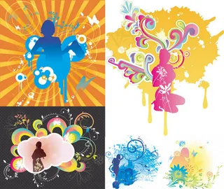 喷溅图案与人物