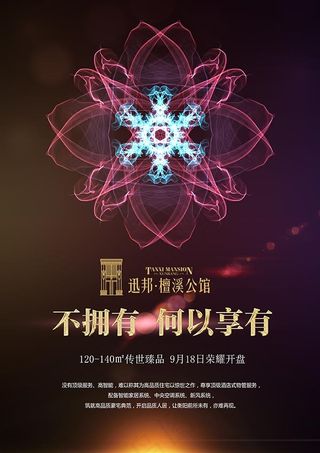 璀璨花朵地产海报