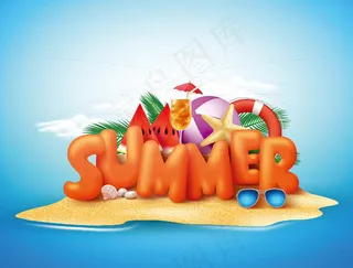 夏天旅游度假横幅