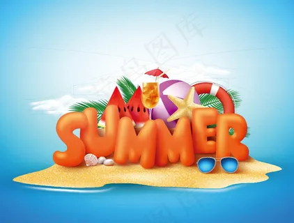 夏天旅游度假横幅 夏天旅游度假横幅