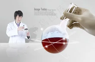 医药人物与烧瓶