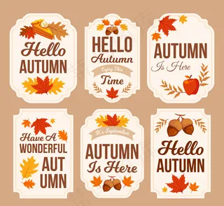彩色秋季标签
