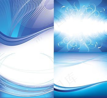 动感曲线蓝白背景,背景元素