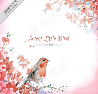 水彩小鸟背景