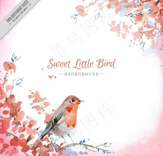 水彩小鸟背景