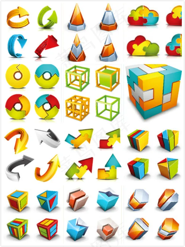 时尚几何正方形eps,ai矢量模版下载