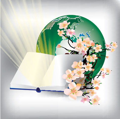 笔记本与地球eps,ai矢量模版下载