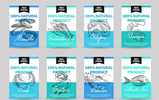 海鲜海报矢量