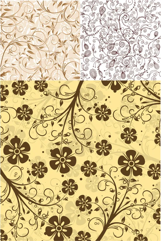 花朵枝叶底纹ai矢量模版下载