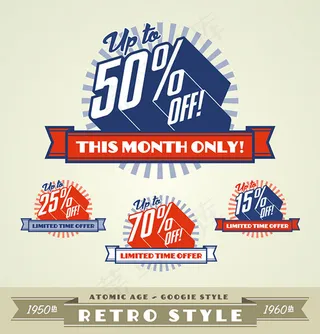 立体打折促销标签,免抠元素