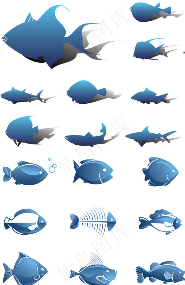 鱼儿造型图标,免抠元素